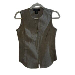 Express Women’s Stretch Full-Zip Vest – Gray Size 3/4 | Business Casual Workwear